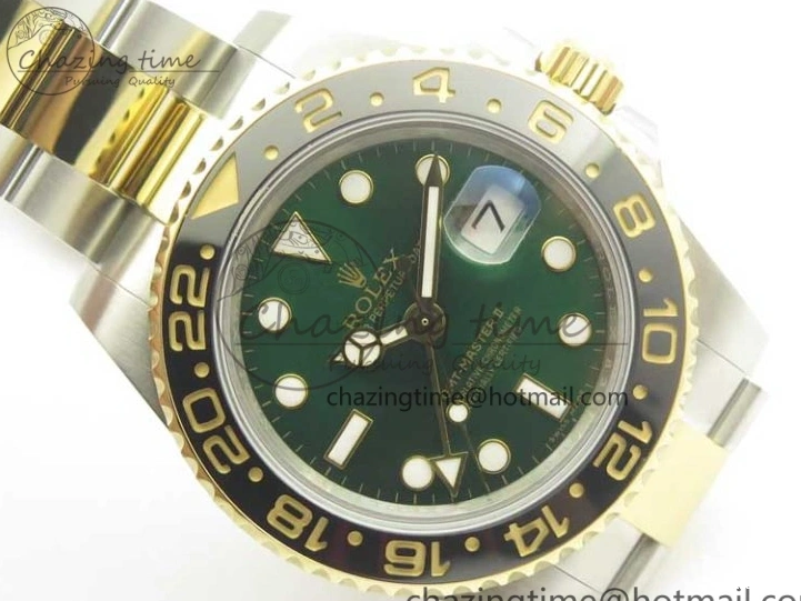 0504 GMT Master II 116713 GMF 904L Steel Edition Green Dial on SS YG Bracelet A Lightweight 3386